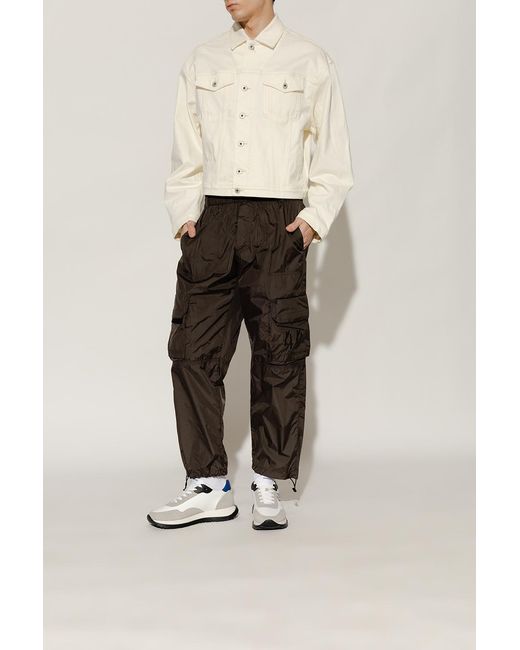 DSquared² White Logo Printed Color-Block Sneakers for men
