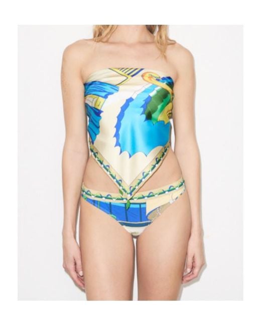 Tory Burch Blue The Pool Silk Square Scarf