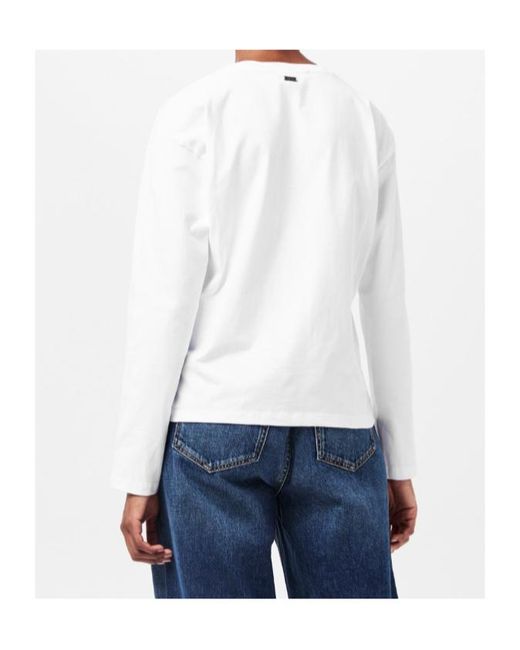 Barbour White Lavensdale Long-Sleeved T-Shirt