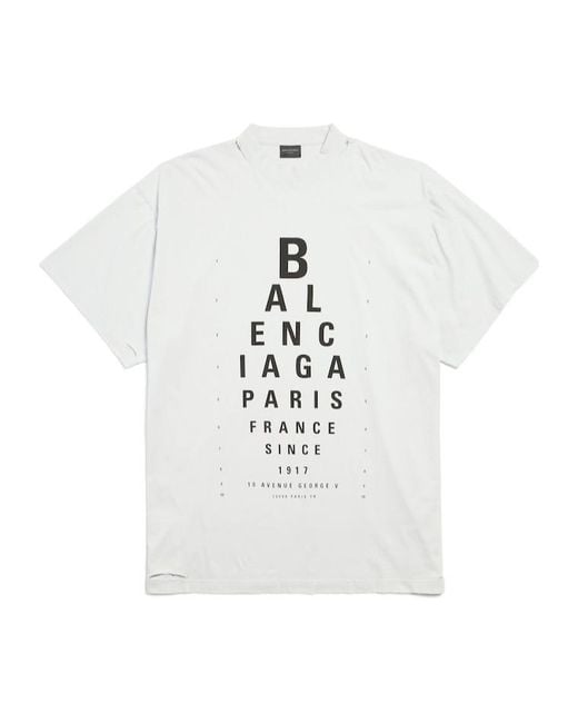 Balenciaga White Optical Cotton T-Shirt