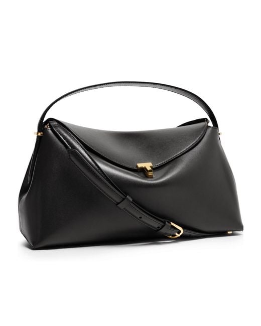 Totême  Black T-Lock Logo Shoulder Bag