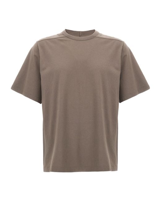 Rick Owens Gray Crew Neck Short-Sleeved T-Shirt for men