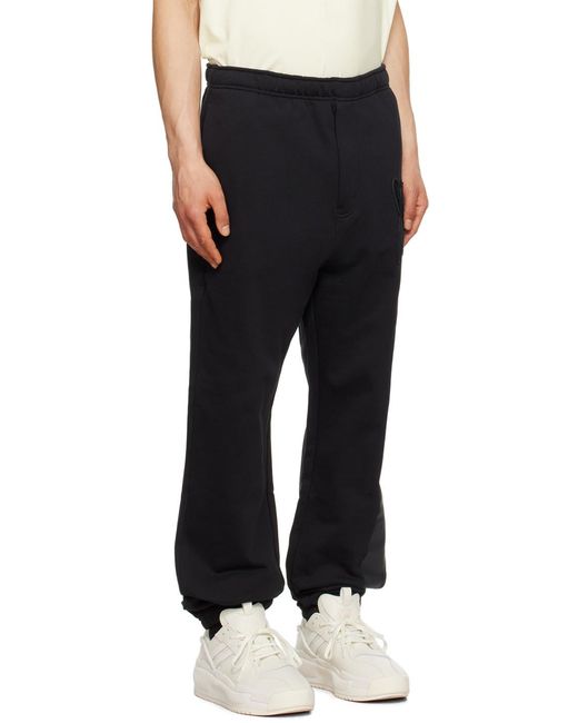 Y-3 Black Logo Patch Elasticated-Waistband Track Trousers for men