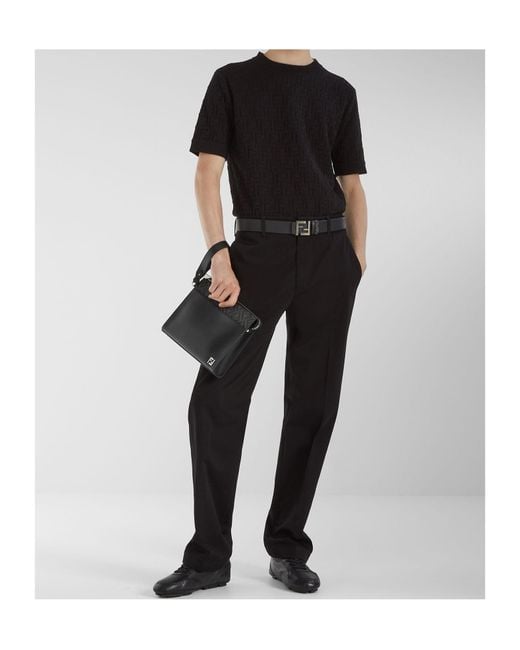 Fendi Black Gabardine Pants for men