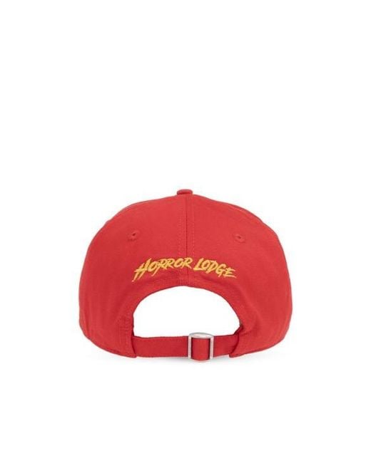 DSquared² Red Logo Patch Baseball Cap for men