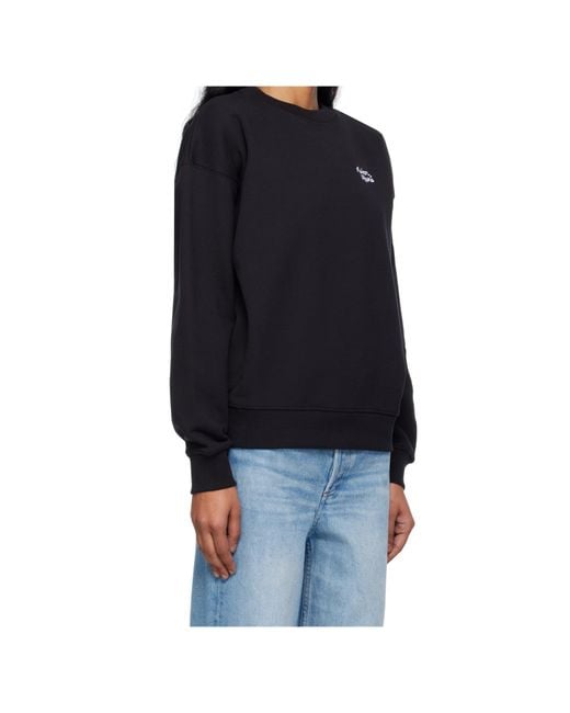 Maison Kitsuné Blue Maison Kitsuné Logo Embroidered Sweatshirt