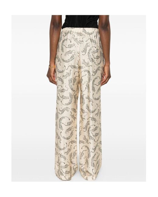 Forte_forte Natural Leopard-Print Drawstring Palazzo Pants