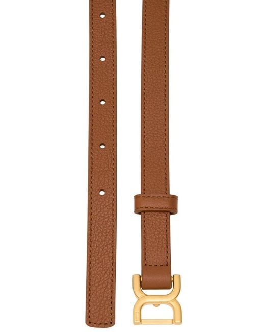 Chloé White Marcie Grained-Leather Belt