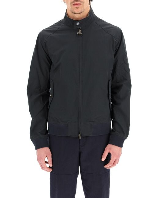 Barbour Black International Mock-Neck Bomber Jacket for men