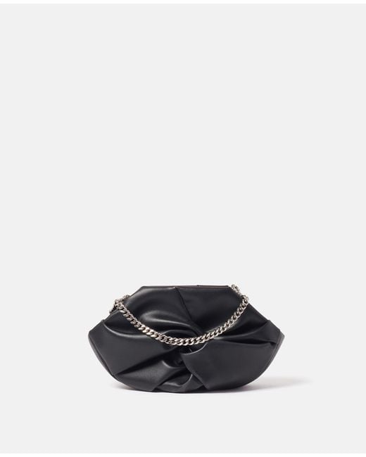 Stella McCartney Black Twist Detailed Chain-Linked Shoulder Bag