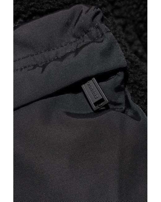 DSquared² Black Half-Zip Fleece Hoodie for men
