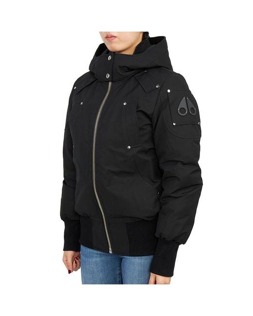 Moose Knuckles Black Zip-Up Hooded Jacket