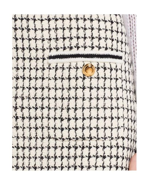 Miu Miu White Checked Tweed Skirt