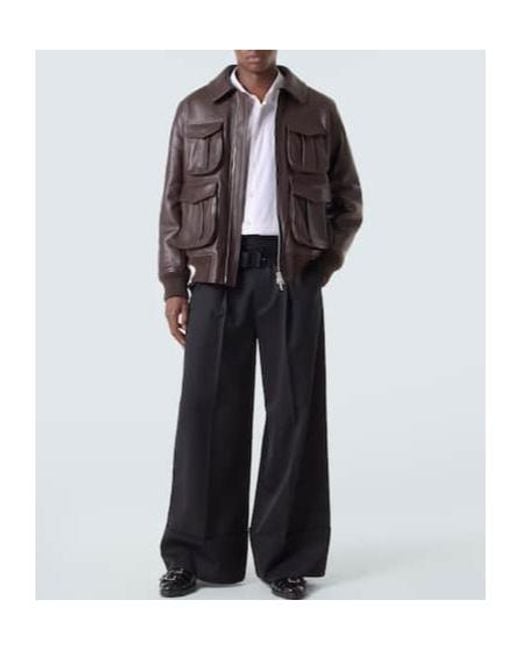 Simone Rocha Brown Leather Jacket for men