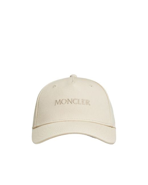 Moncler Natural Logo Embroidered Curved Peak Cap