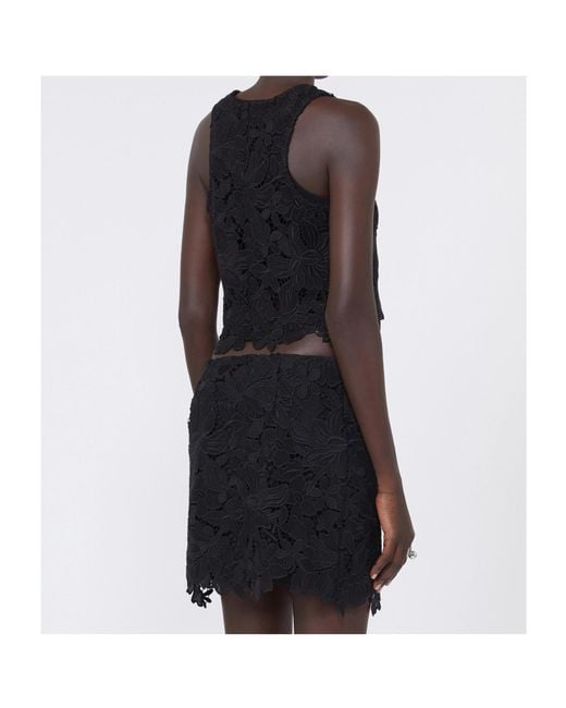 Sportmax Black Vasto Floral Embroidered Crewneck Top