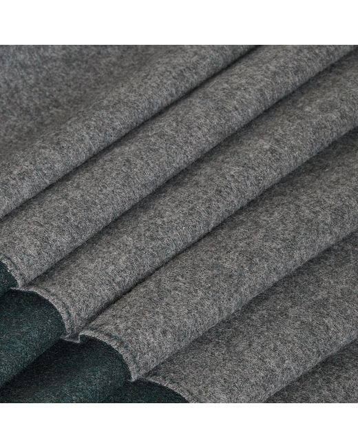 Fendi Gray Ff Motif Fringed-Edge Scarf for men