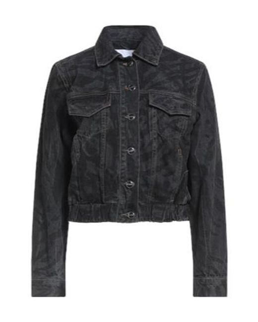 Ganni Black Logo Denim Jacket