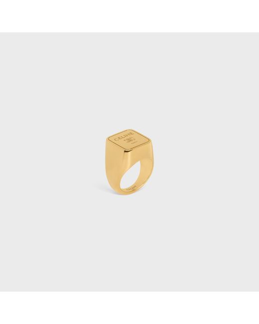 Céline White Triomphe Square Signet Ring