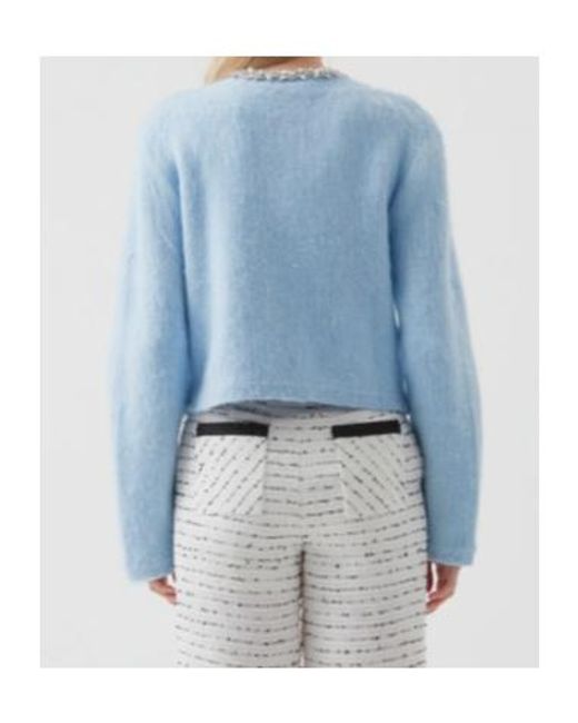 Marissa Chiara Blue Long-Sleeved Crew Neck Jacket