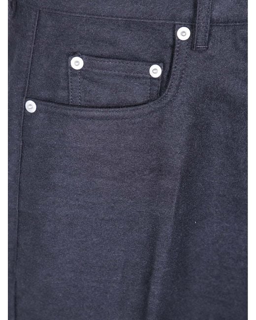 Rick Owens Blue Belt Loop Casual Pants for men