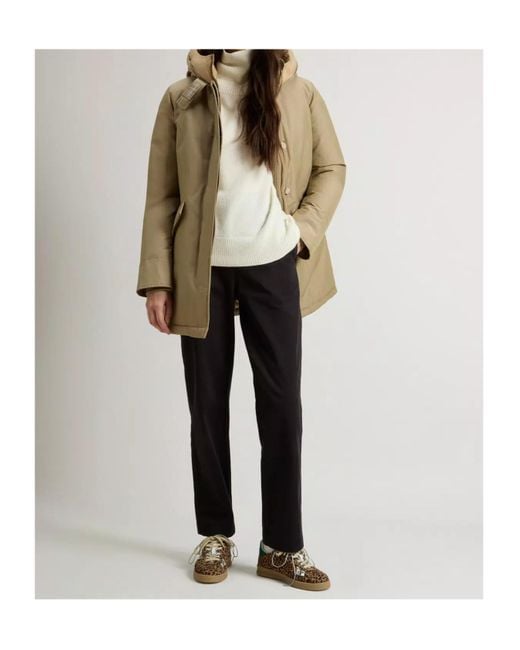 Woolrich Natural Hooded Parka Coat