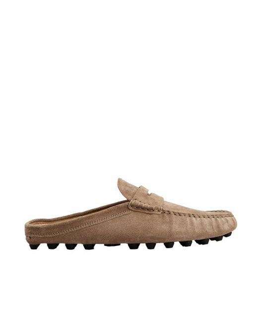 Tod's Brown Gommino Bubble Suede Mules for men