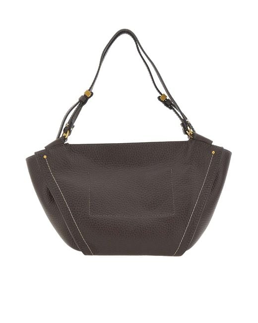 Gianni Chiarini Gray Bloom Stitch Detail Shoulder Bag