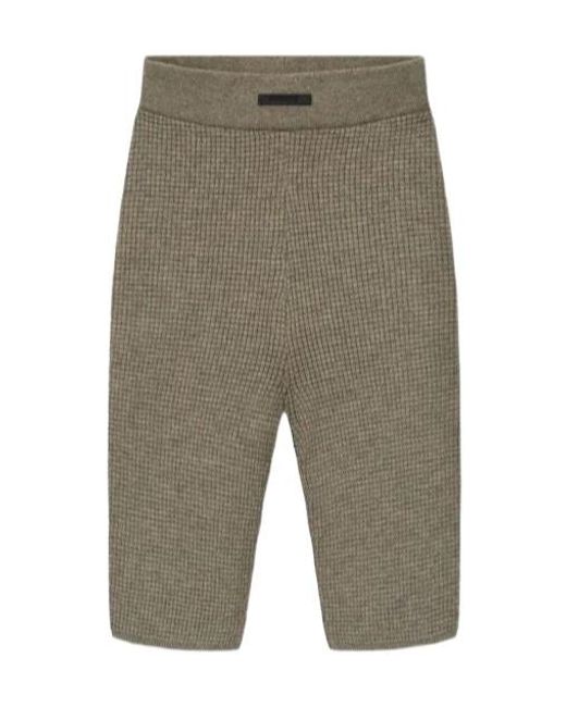 Fear Of God Gray Logo Patch Ribbed Shorts