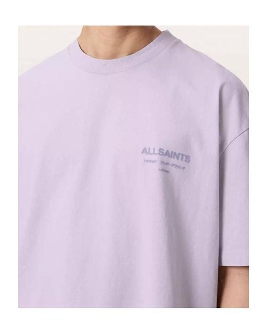 AllSaints Purple Xander Short-Sleeve T-Shirt for men