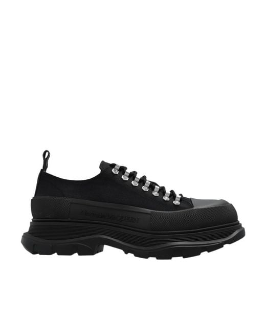McQueen Black Tread Slick Sneakers for men