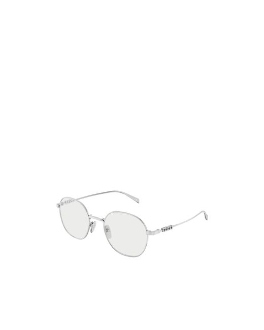 Gucci White Eyewear Round Frame Glasses