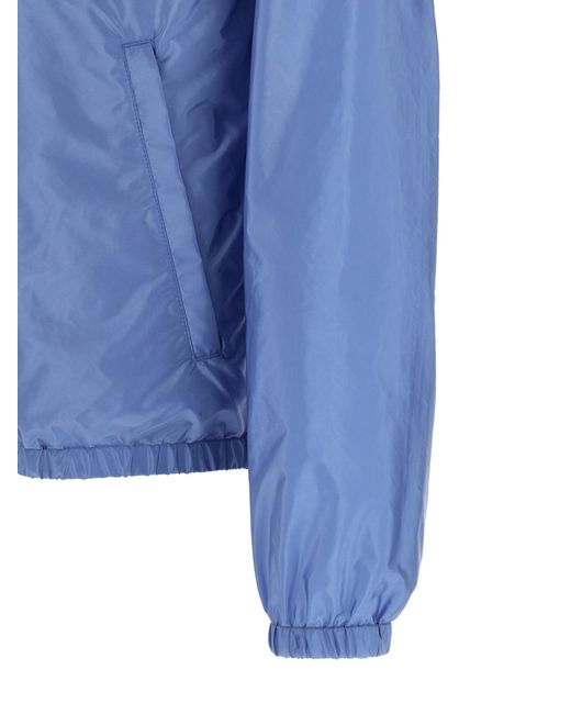 Prada Blue High-Neck Nylon Jacket for men