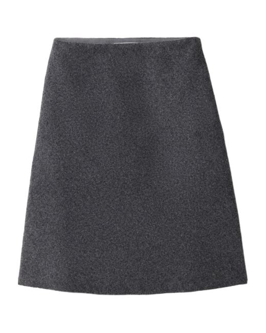 Miu Miu Gray Zip-Up Midi Skirt