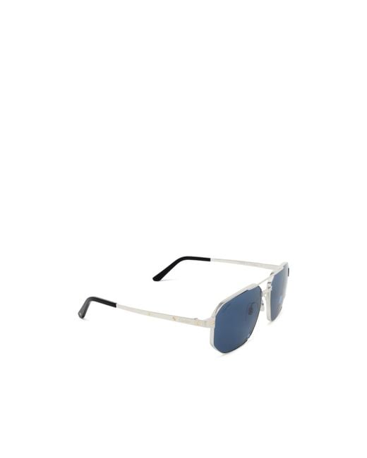 Cartier Blue Pilot Frame Sunglasses for men