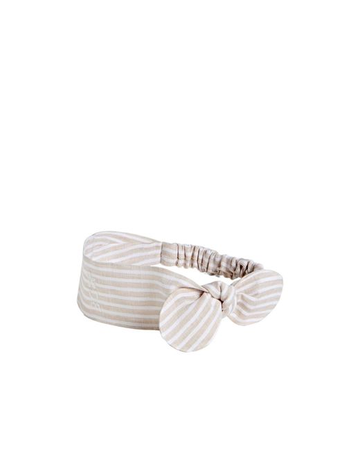 Brunello Cucinelli White Striped Lightweight Linen Baby Bernie Headband