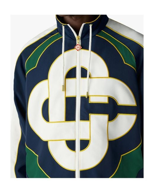Casablanca Blue Logo High-Collar Jacket for men