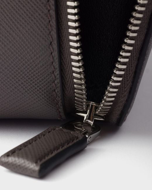 Prada Black Brique Medium Saffiano Leather Bag for men