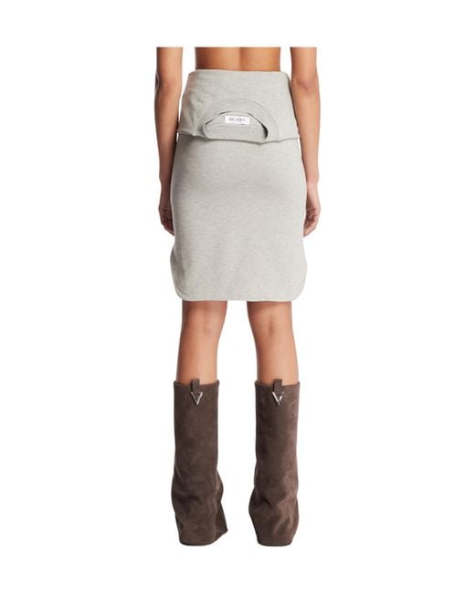 The Attico Gray The Sweatshirt Tied Fleece Mini Skirt
