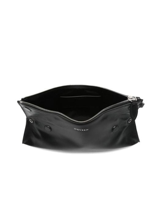 McQueen Black Manta Clutch Bag