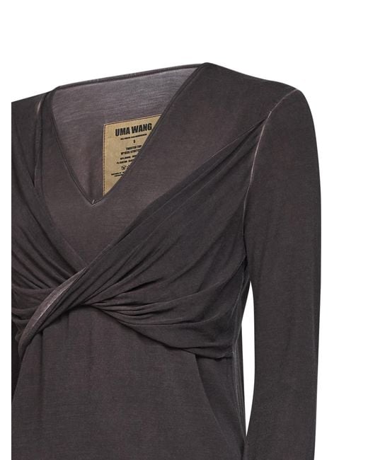 Uma Wang Black Long-Sleeve Knit Top