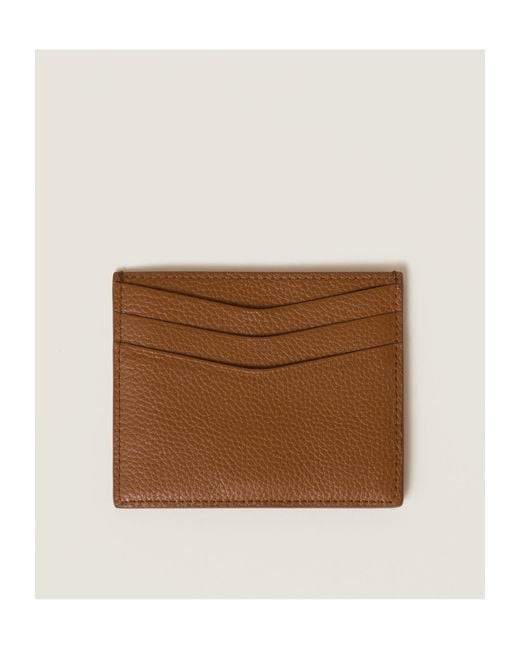 Miu Miu Brown Leather Card Holder