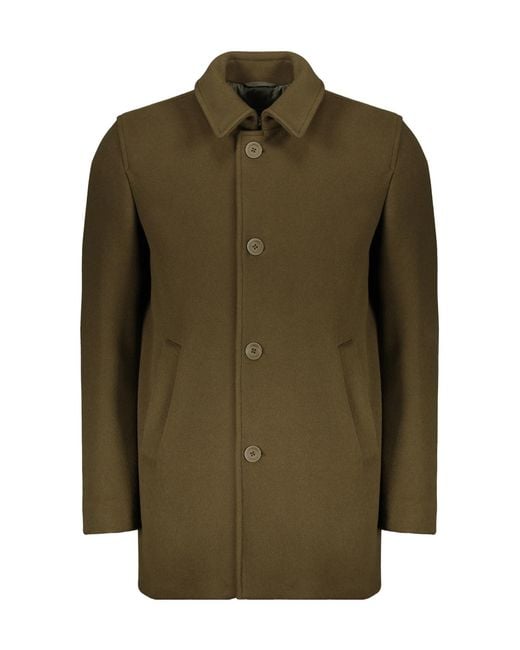 Herno Green Single-Breasted Coat for men
