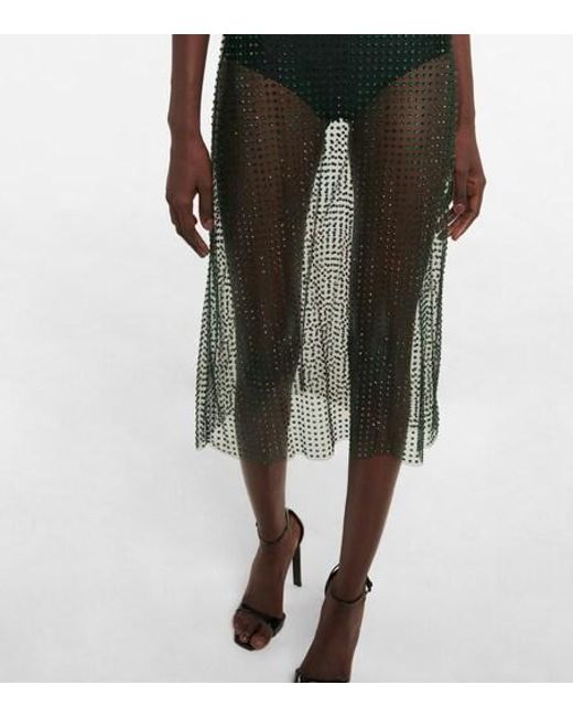 Christopher Kane Multicolor Embellished Tulle Midi Dress