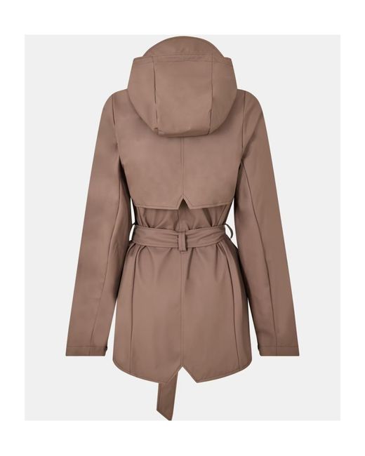 Rains Brown Hooded Jacket
