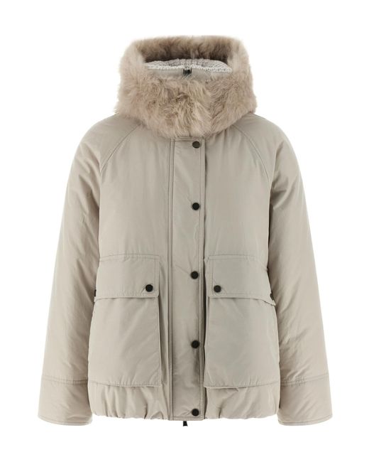 Brunello Cucinelli Gray Cashmere Neck Down Jacket