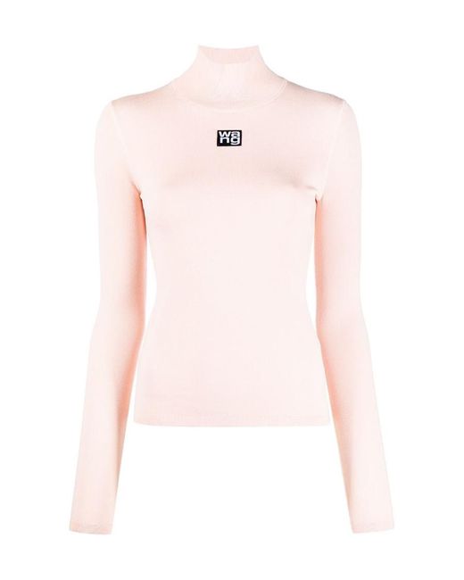 Alexander Wang Pink Turtleneck Fitted Jumper