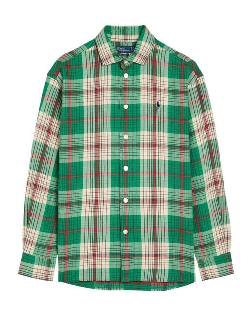 Polo Ralph Lauren Green Plaid Cotton Shirt