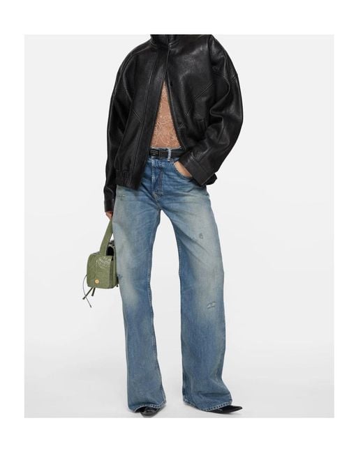 Acne Blue Relaxed Straight-Leg Jeans