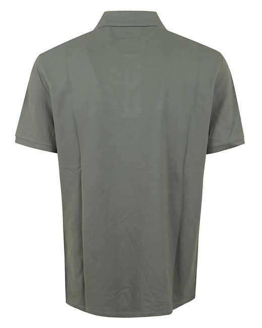 C P Company Green Logo Patch Short Sleeved Polo Shirt for men